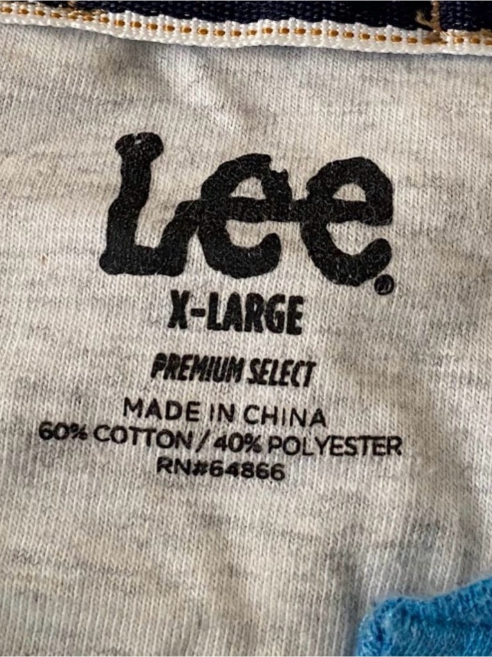 Lee Blue Short-Sleeve Henley with Contrast Placket - Picture 5 of 6